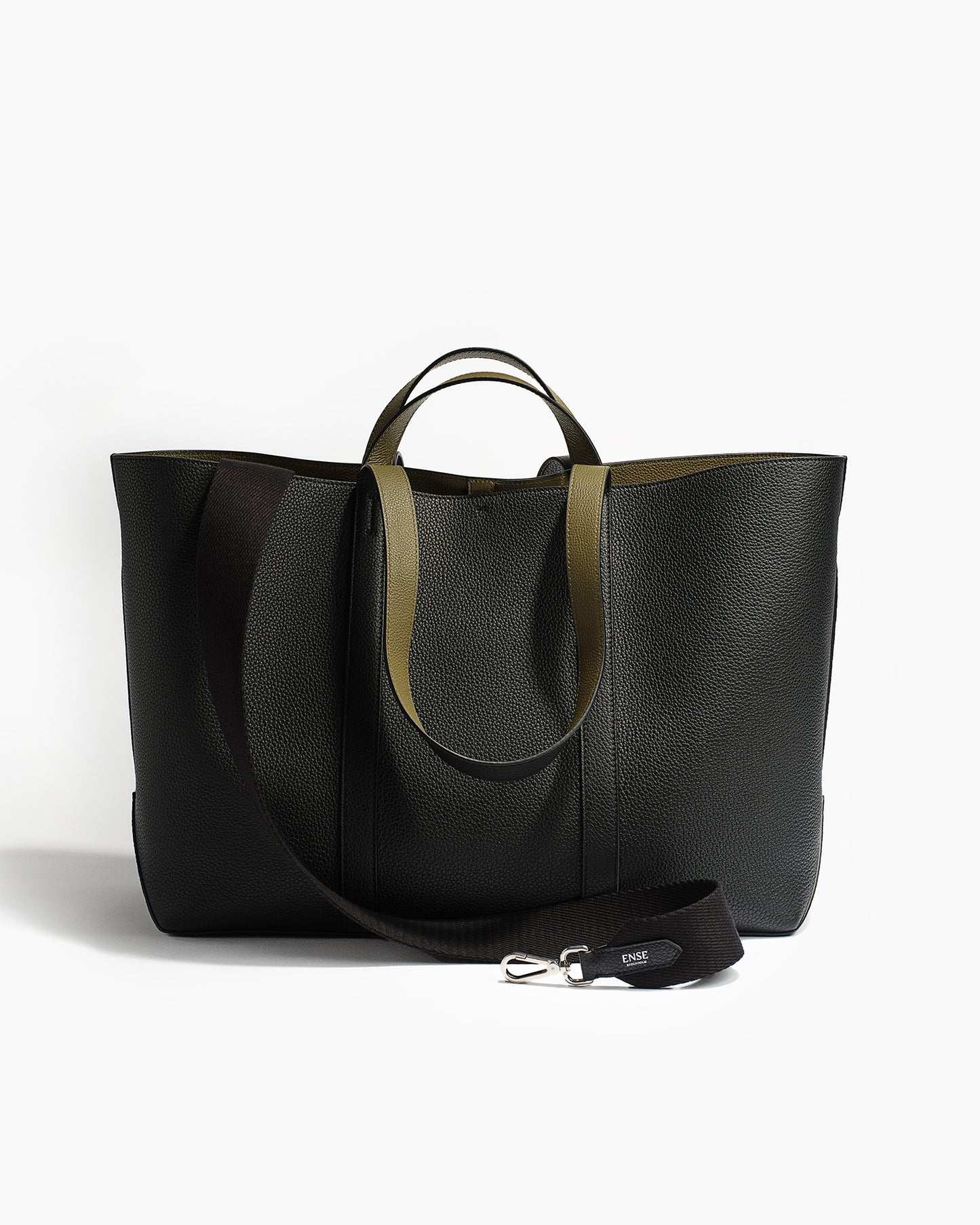 Large Sanda Tote Black Moss Green