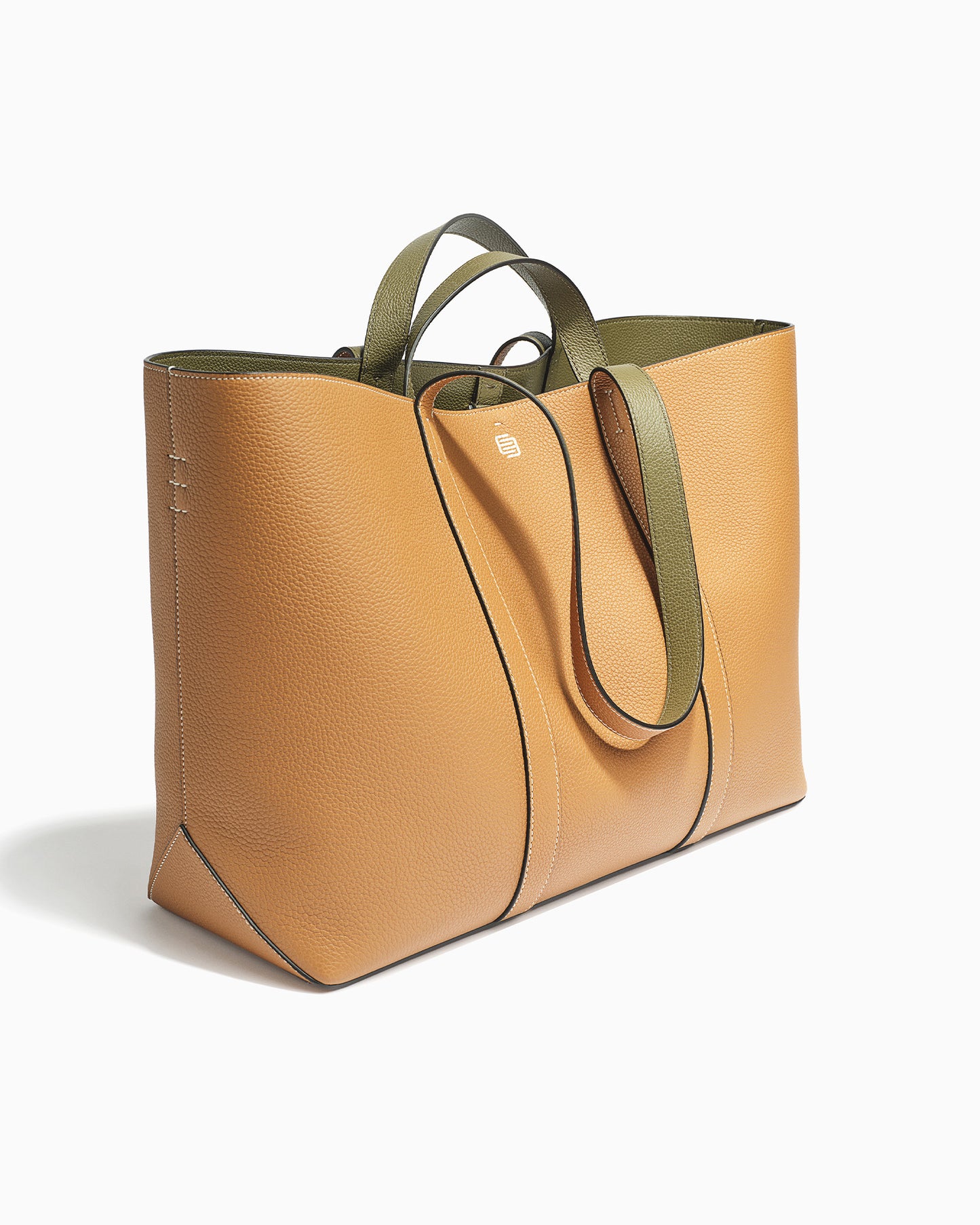 Large Sanda Tote Light Oak Moss Green