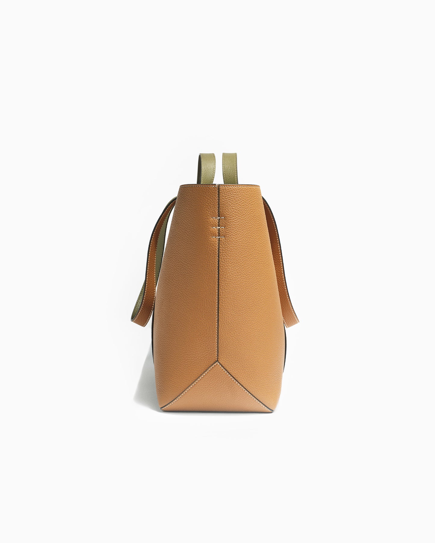 Large Sanda Tote Light Oak Moss Green